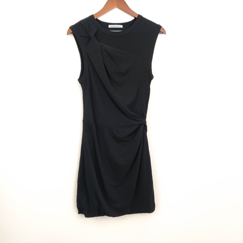 Alexanderwang.t Ruched Twist Mesh Mini Dress in Black Medium